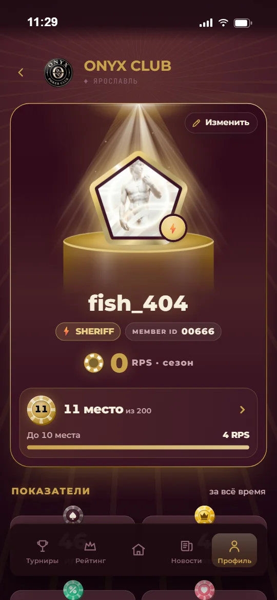 Профиль и достижения игрока